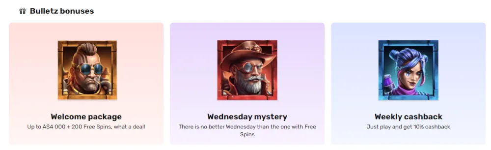 Bulletz Casino Bonuses